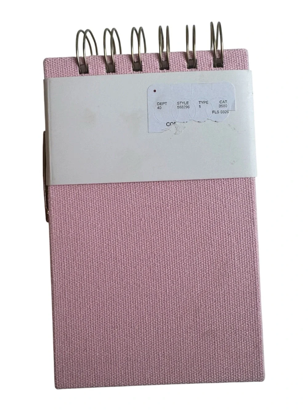 Embroidered Pink Notebook with Yellow Pencil Design